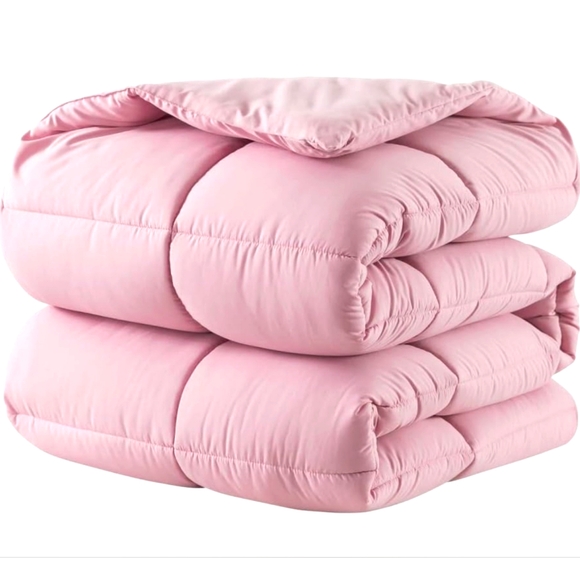 NEW DOWNCOOL Comforter Twin Size, Duvet Insert, Light Pink All Season - Picture 7 of 11
